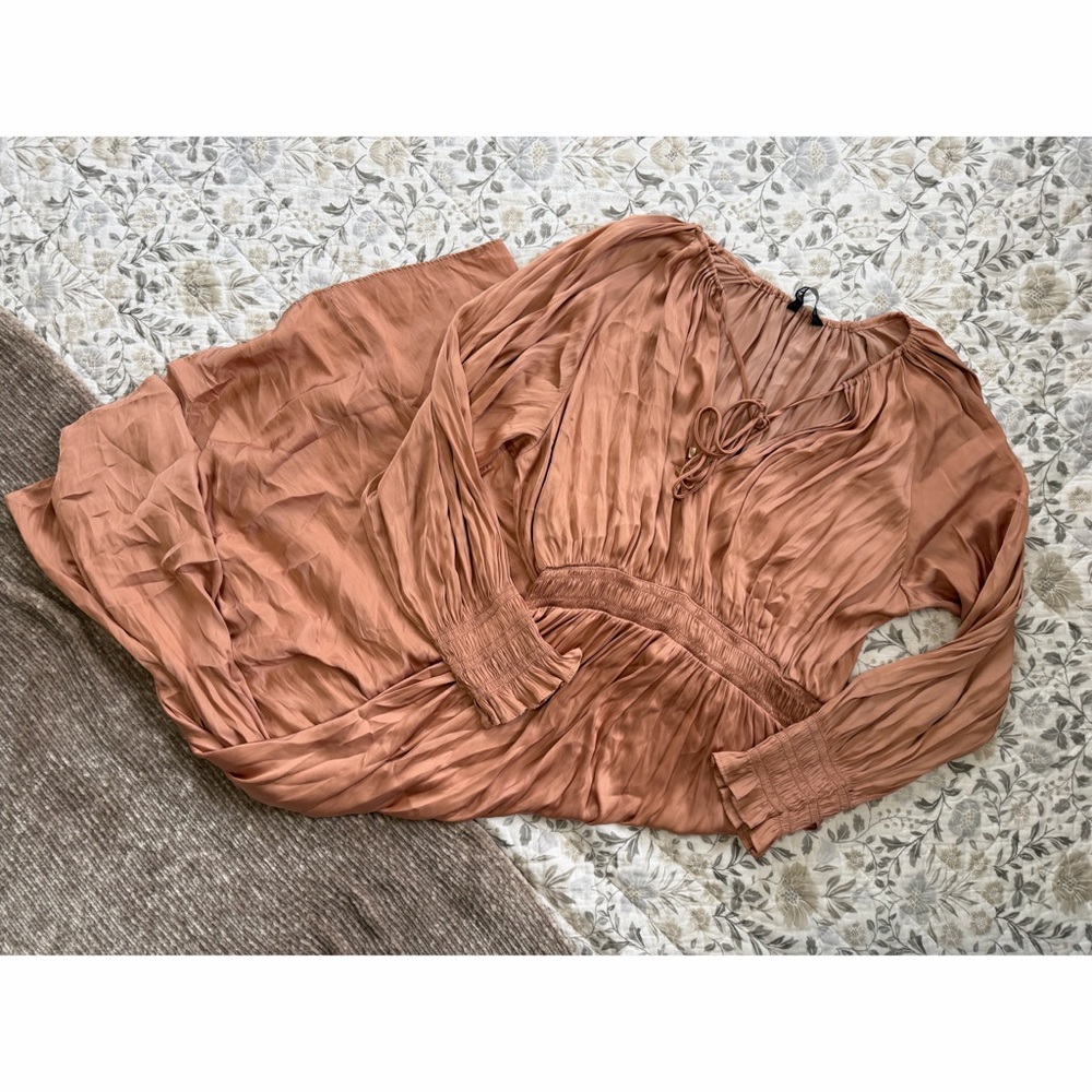 Zara Long Satin Effect Dress - L - EUC!